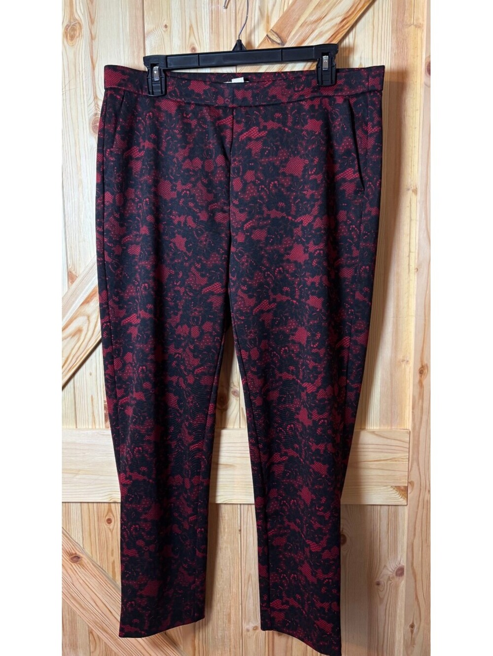 Michael Kors Women's Red and Black Floral Print Dress Pants Size 12